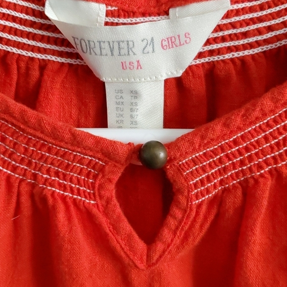 3 for $10 Forever 21 Girls XS Embroidered Festival Peasant Top - Picture 3 of 5